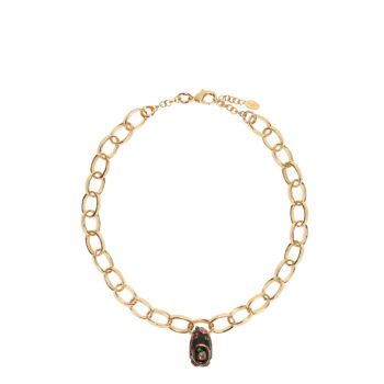 CHAIN NECKLACE WITH ENAMELLED RING