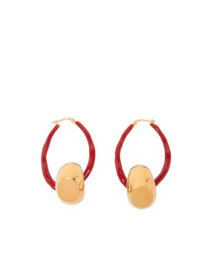 ORECCHINI OVALI SMALTATI RUBY RED