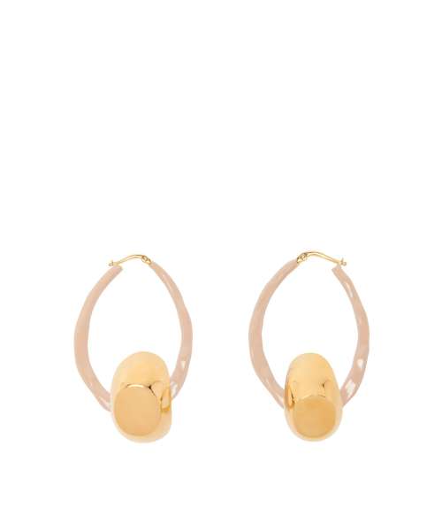 ENAMELLED OVAL EARRINGS NUDE