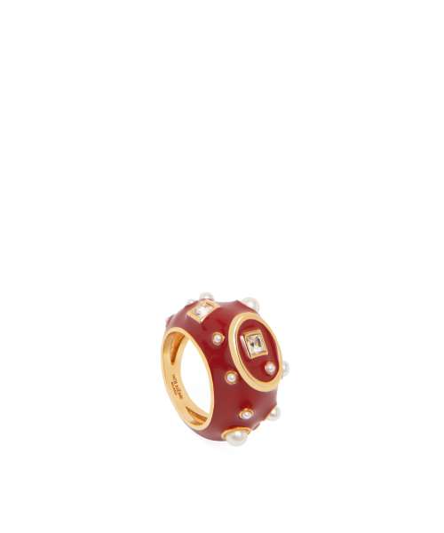 ENAMELLED RING RUBY RED