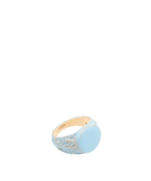 FLOWERED ENAMELLED CHEVALIER RING