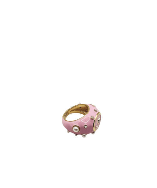 ENAMELLED RING ICY PINK