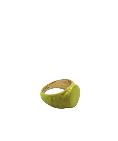 FLOWERED ENAMELLED CHEVALIER RING LIME