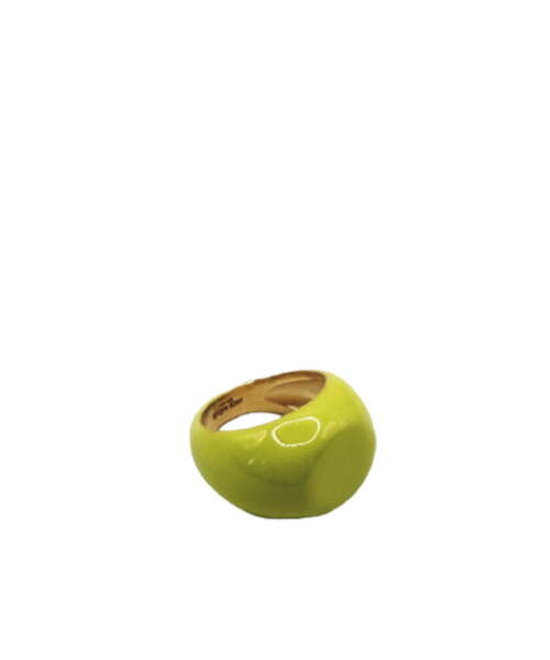 ENAMELLED CHEVALIER RING LIME