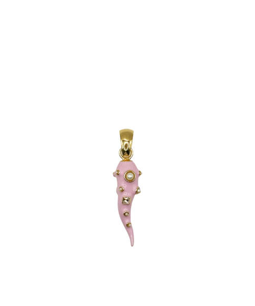 CHARM CORNO SMALTATO PICCOLO ICY PINK