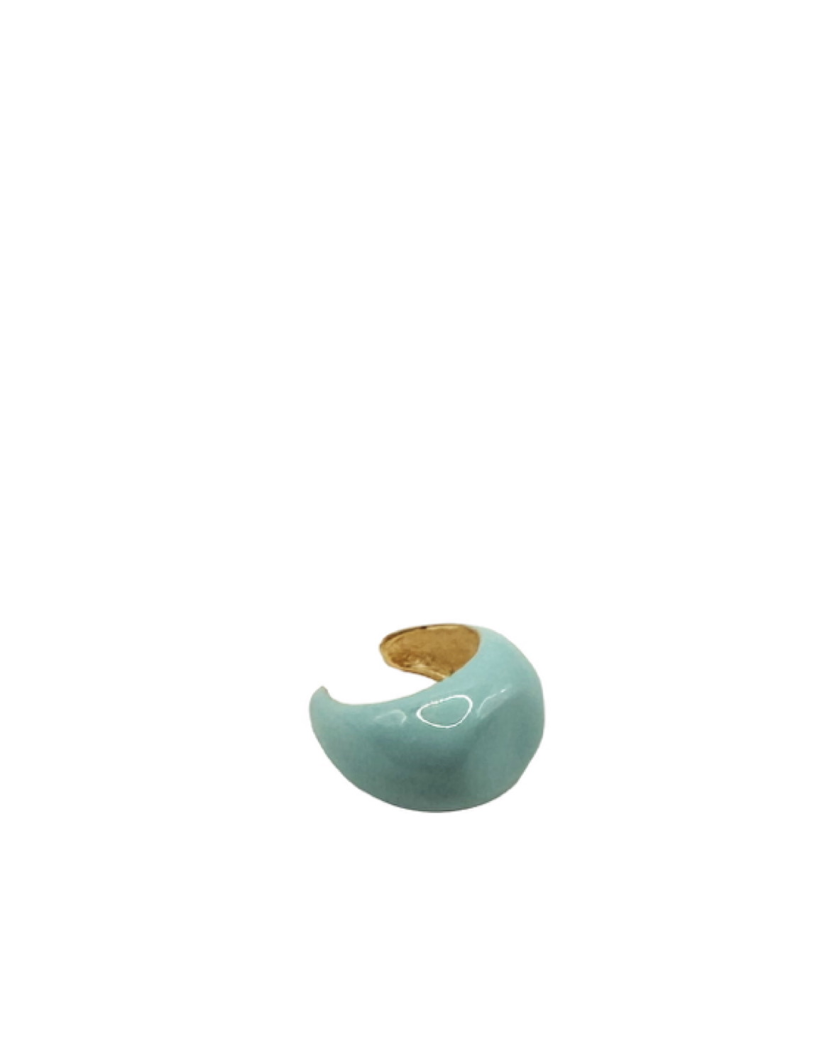 ENAMELLED CHEVALIER EAR CUFF SMALL LIGHT BLUE
