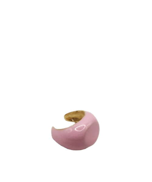 ENAMELLED CHEVALIER EAR CUFF SMALL ICY PINK