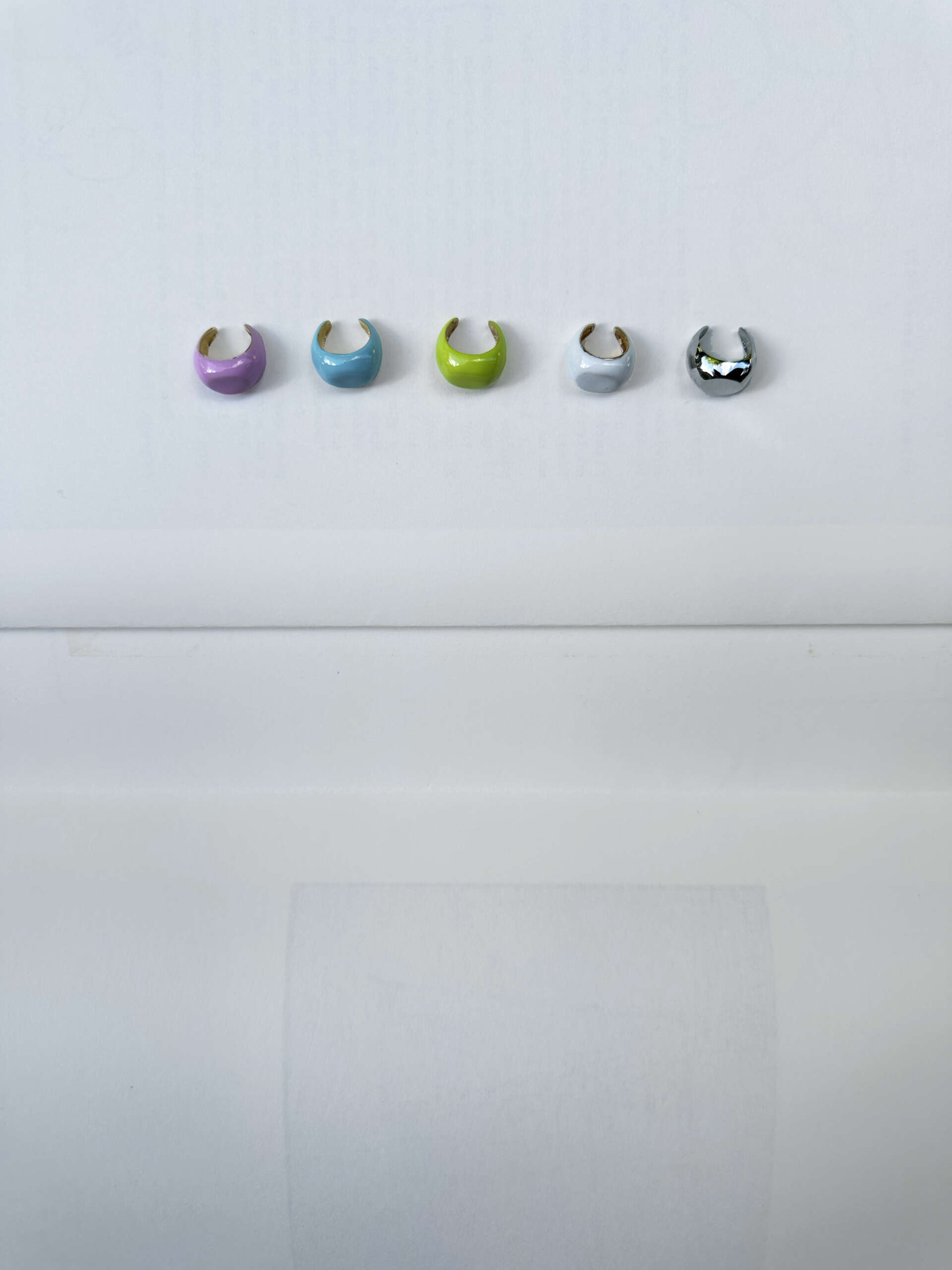 EAR CUFF CHEVALIER SMALTATO PICCOLO LIME - immagine 6