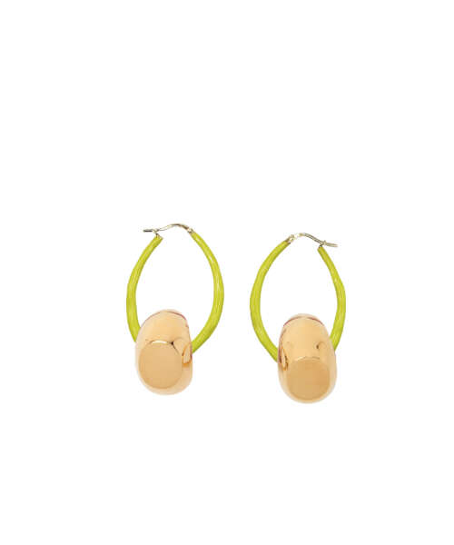 ORECCHINI OVALI SMALTATI LIME